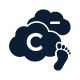 cloud icon representing weather conditions and technology with 9 features