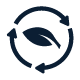 icon of a leaf enclosed by two arrows indicating sustainability and recycling representing eco-friendly practices and environmental responsibility six stages of improvement
