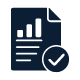 document with graphs and checkmark indicating completion and accurate analysis for 30 day report