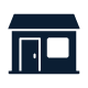 a simple store icon with a door and window representing a local business relevant to 22 essential services