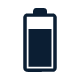 battery icon representing charge level for electronic devices including 14 hour usage